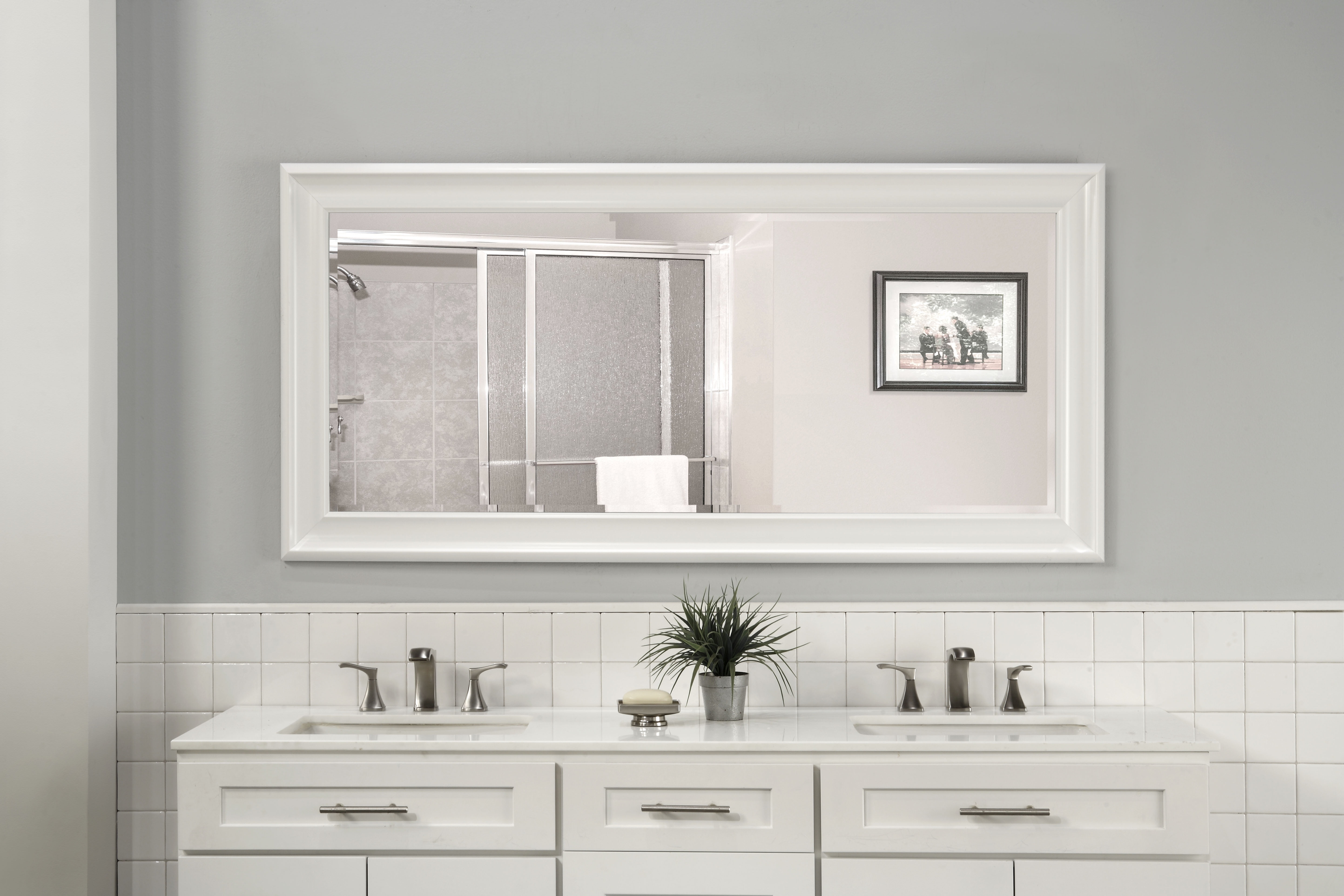 How To Frame a Bathroom Mirror Easy – Casa Watkins Living