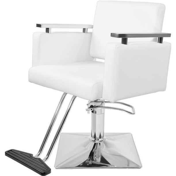 Sillon Silla Barberia Estetica Cuadrada 360° Moderna Blanca