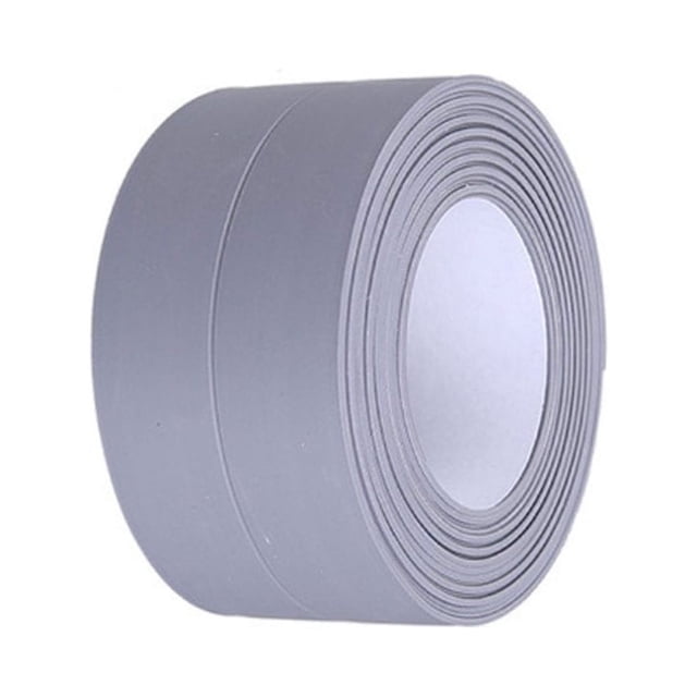 bedienty Sealing Strips Waterproof PVC Mildew-Proof Wall Sticker Strong Smooth Self Adhesive Tape Shower Countertop Restaurant 3.2m*3.8cm Gray 1Set