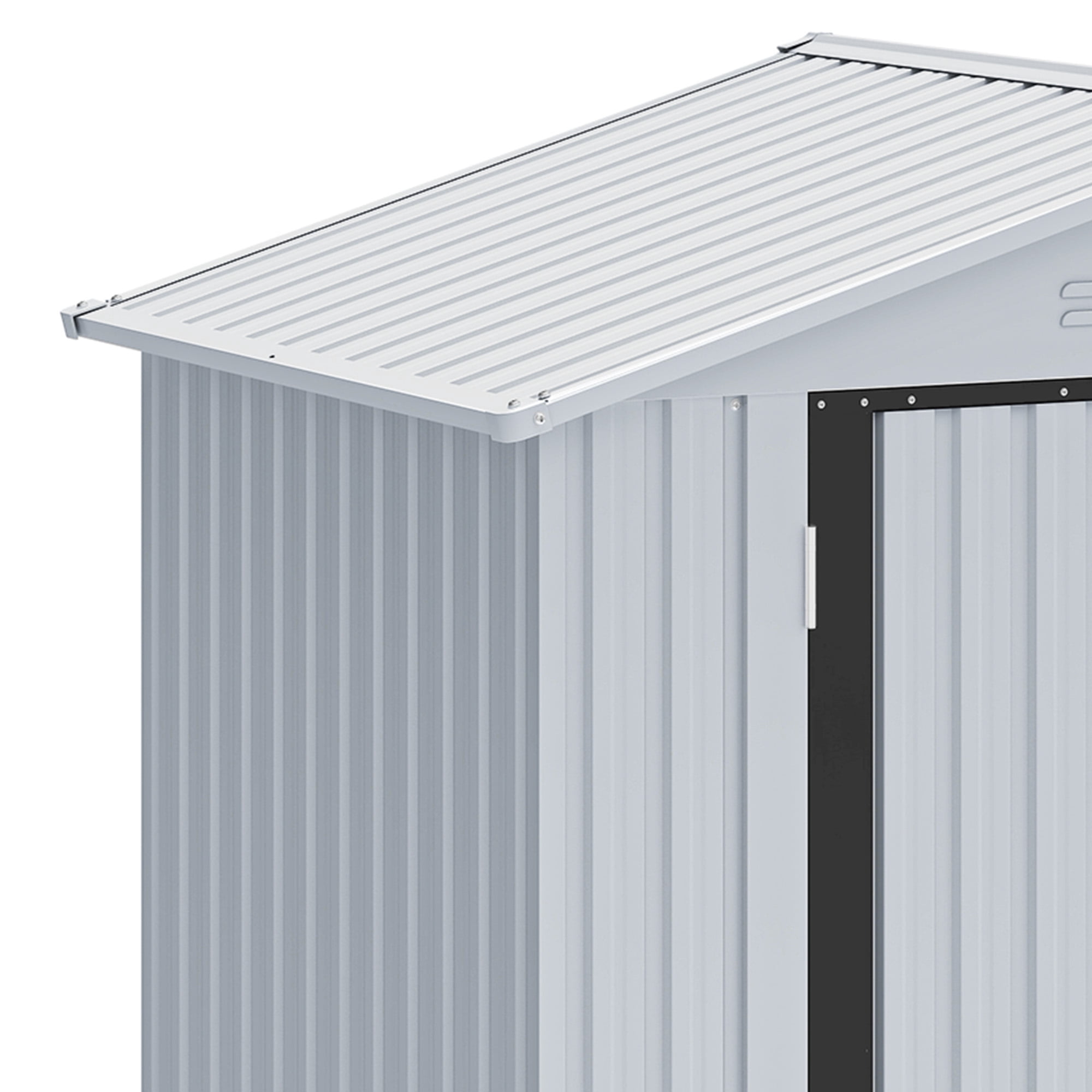 Uforic 6x4ft Metal Outdoor Storage Shed, Lockable and Waterproof with Gable Roof & Vents, White