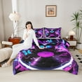 thumbnail image 4 of Castle Fairy Flying Butterflies Girl Bedding Comforter Set 2pcs,Musical Vinyl Record Twin Comforter Sets Microfiber,Abstract Gradient Breathable Bedding Set,Breathable Home Decor,Reversible, 4 of 8