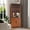 Dark Oak, variant on DRNANLIT 70.86" Tall Corner Storage Cabinet with Glass Doors, 5-Tier Display Cabinet for Living Room Kitchen - White