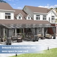 thumbnail image 5 of Kullavik Outdoor Lean to Gazebo 10x26FT, Hardtop Wall Mounted Gazebo with Sloping Sun Panel Roof, Awnings for Patio with Metal Frame, Double Curtains for Garden, Lawn, Backyard Deck, Grey, 5 of 7