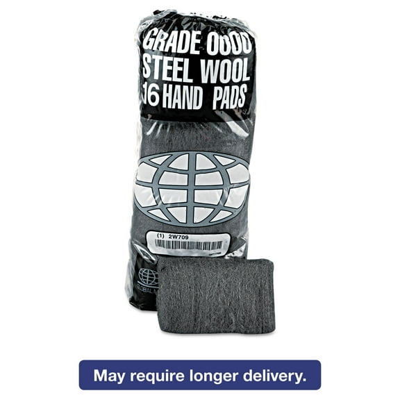 GMT Industrial-Quality Steel Wool Hand Pad #0 Fine 16/PK 12 PK/CT 117003