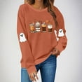 thumbnail image 6 of Jsaierl Women's Halloween Sweatshirts Plus Size Pumpkin Ghost Print Sweatshirt Trendy Crewneck T-shirt Long Sleeve Tunic Pullover Tops Halloween Costumes, 6 of 8