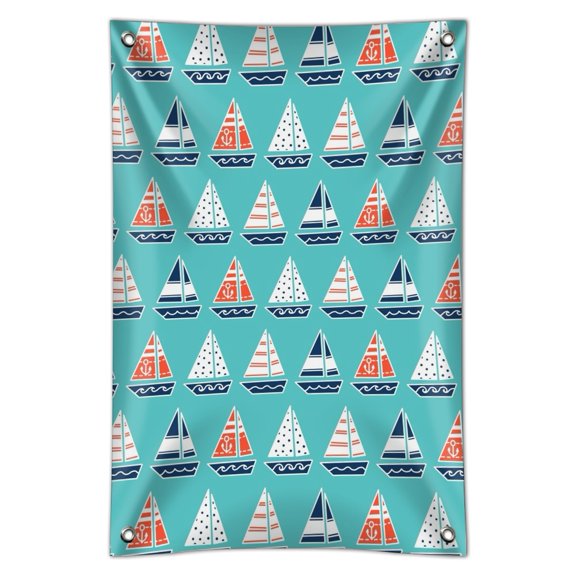 Cute Sailboats Pattern Home Business Office Sign