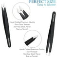 thumbnail image 2 of 4-Piece High Precision Stainless Steel Eyebrow, Facial Hair and Splinter Remover Tweezers with Leather Case, 2 of 7