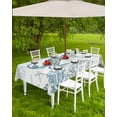 thumbnail image 4 of nqOlkjepod Teal Blue Crab Coastal Outdoor Tablecloth with Umbrella Hole & Zipper, Summer Coral Nautical Rectangle Table Cover 60x84 Inch, Dining Waterproof Table Cloth Protector for Patio/Party, 4 of 7
