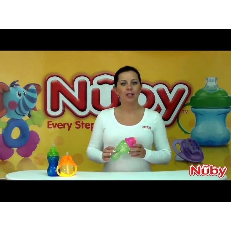 Nuby 2-Handle Flip n' Sip Straw Cup, 8 oz, 12+ Months