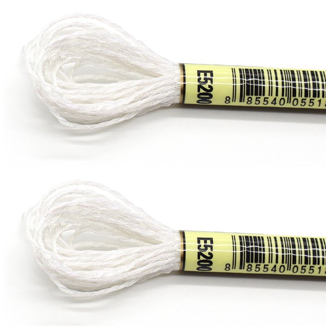 2 Pieces Embroidery Threads Crafts Knitting Supply Handcraft String Supplies Sewing Skeins Beautiful Decorations whiteE5200