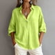 thumbnail image 1 of TaTaai Womens Linen Long Sleeve Button Down Cardigan Solid Color Loose Fit Collared Casual Open Front Blouse Gift, 1 of 6