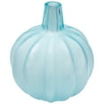 thumbnail image 2 of Northlight Transparent Glass Pumpkin Candle Holder - 9" - Blue, 2 of 7