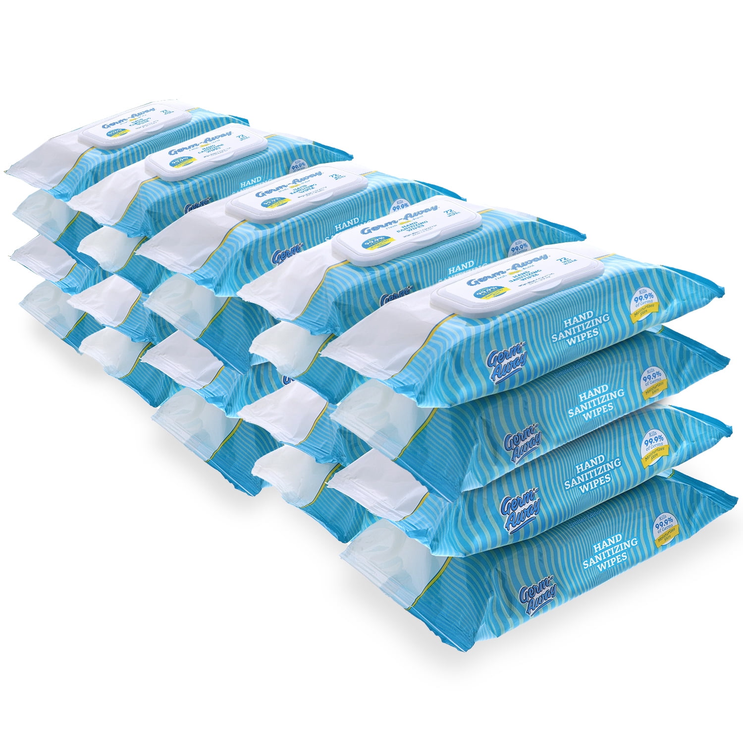 Germ-Away Fresh Scent Antibacterial Plant-Based Hand Wipes Soft Pack 72ct, 20pk Case