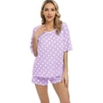 thumbnail image 2 of EFINNY Women's Pajamas Set Short Sleeve 2 Piece Soft Comfy Nightwear Set Retro Polka Dot Loungewear Sets,S-XXL, 2 of 6