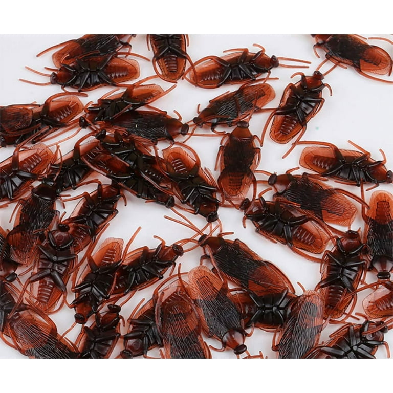 Cooplay 20PCS - Fake Roaches Prank - Cockroach Bugs Look Real Black Red