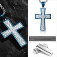 thumbnail image 4 of Metaljc Stainless Steel Cross Pendant  Necklace for Men, 24" Chain, Religious Jewelry Gift, 4 of 5