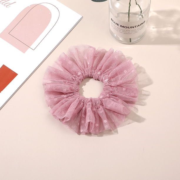 Pinzas para el cabello para mujeres, pinzas para peinar, pinzas para el cabello para niñas, malla de encaje, lazos para el cabello con lunares, coletas largas, gomas elásticas, coletas, lazos para el
