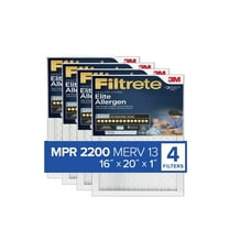 Filtrete 16x20x1 HVAC Furnace Air Filter, MPR 2200 MERV 13, Elite Allergen Reduction, 4 Pack