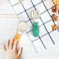 thumbnail image 4 of Juego de tenedor y cuchara para bebé Hukapapa con caja portátil Equipo de entrenamiento para bebés Juego de vajilla para niños que se alimentan solos, 4 of 5