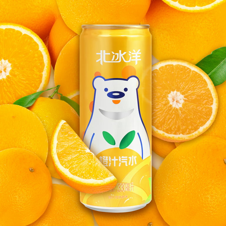 BeiBingYang Arctic Ocean Orange Soda Drink, 11.1 fl. oz (330mL