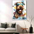 thumbnail image 5 of Welsh Terrier Dog Canvas Wall Art,Pet Canvas Painting Puppy Artwork,Colorful-Watercolor Original Artwork Print For Bedroom, Bathroom Wall Art decor, 5 of 6