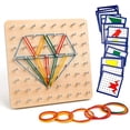 thumbnail image 1 of Juego de geotablas de madera Tablero de geometría Montessori Juguetes de madera para niños, inspirar la imaginación y la creatividad de los niños Adepaton MZQ-0333, 1 of 7
