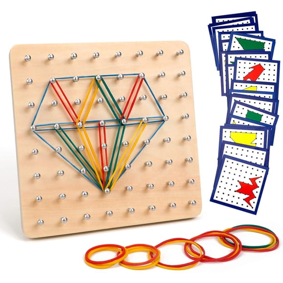 Wooden Geoboard Set Geometry Board Wooden Toys for Children, Inspire the imagination and creativity of children