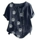 thumbnail image 4 of Pntutb Mujer Verano Casual Cuello Redondo Manga Corta Estampado De Flores Camisa Suelta Tops Pntutb Pntutb-906, 4 of 4