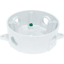 Southwire 4 In. Dia. 1/2 In. 5-Outlet White Weatherproof Round Box WRB1550W-UPC