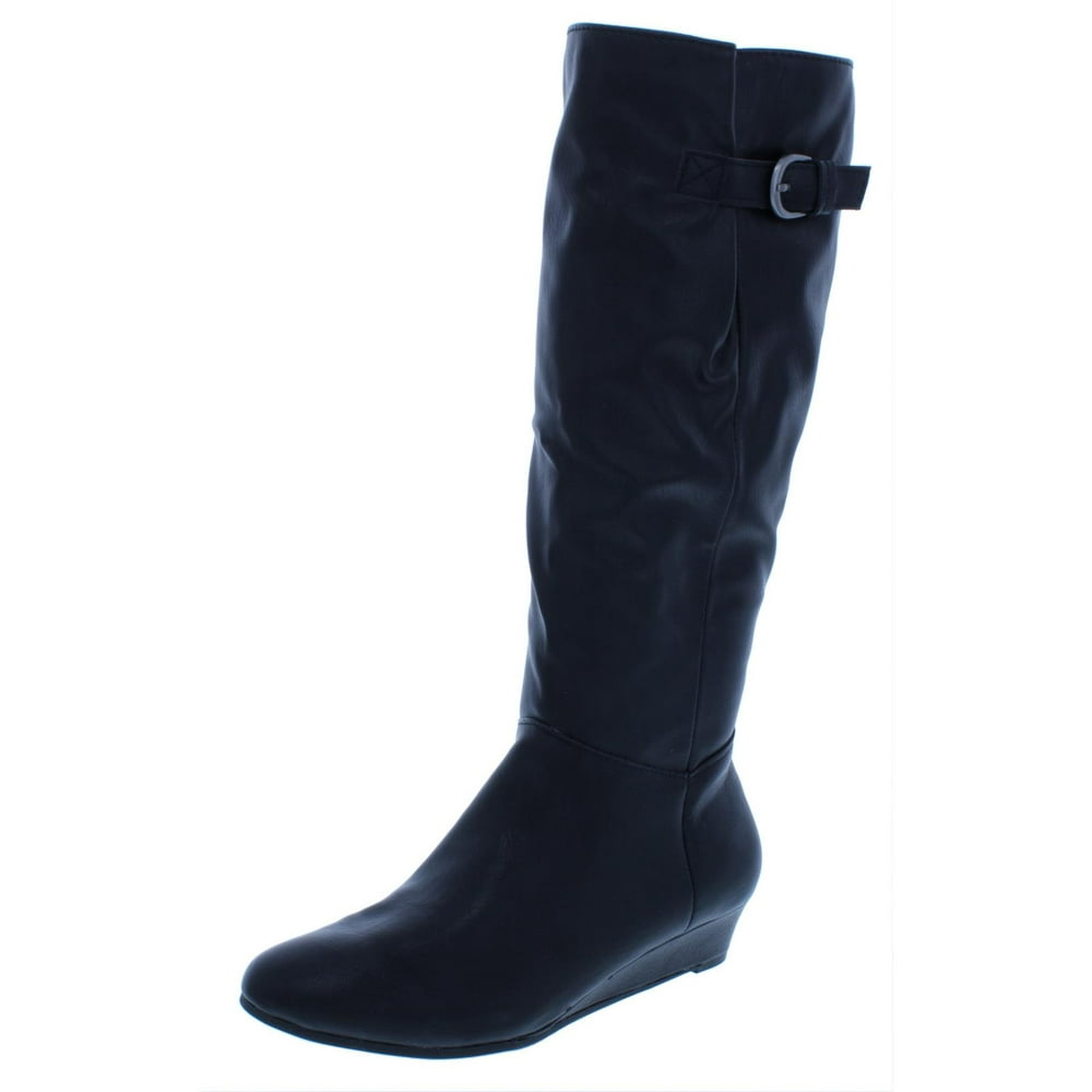 Style & Co. - Style & Co. Womens Rainne Faux Leather Riding Boots Black ...