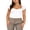 White, variant on Women T-shirt, Low-cut Short Sleeve Pleated Solid Slim Fit Summer Tops for Casual Daily