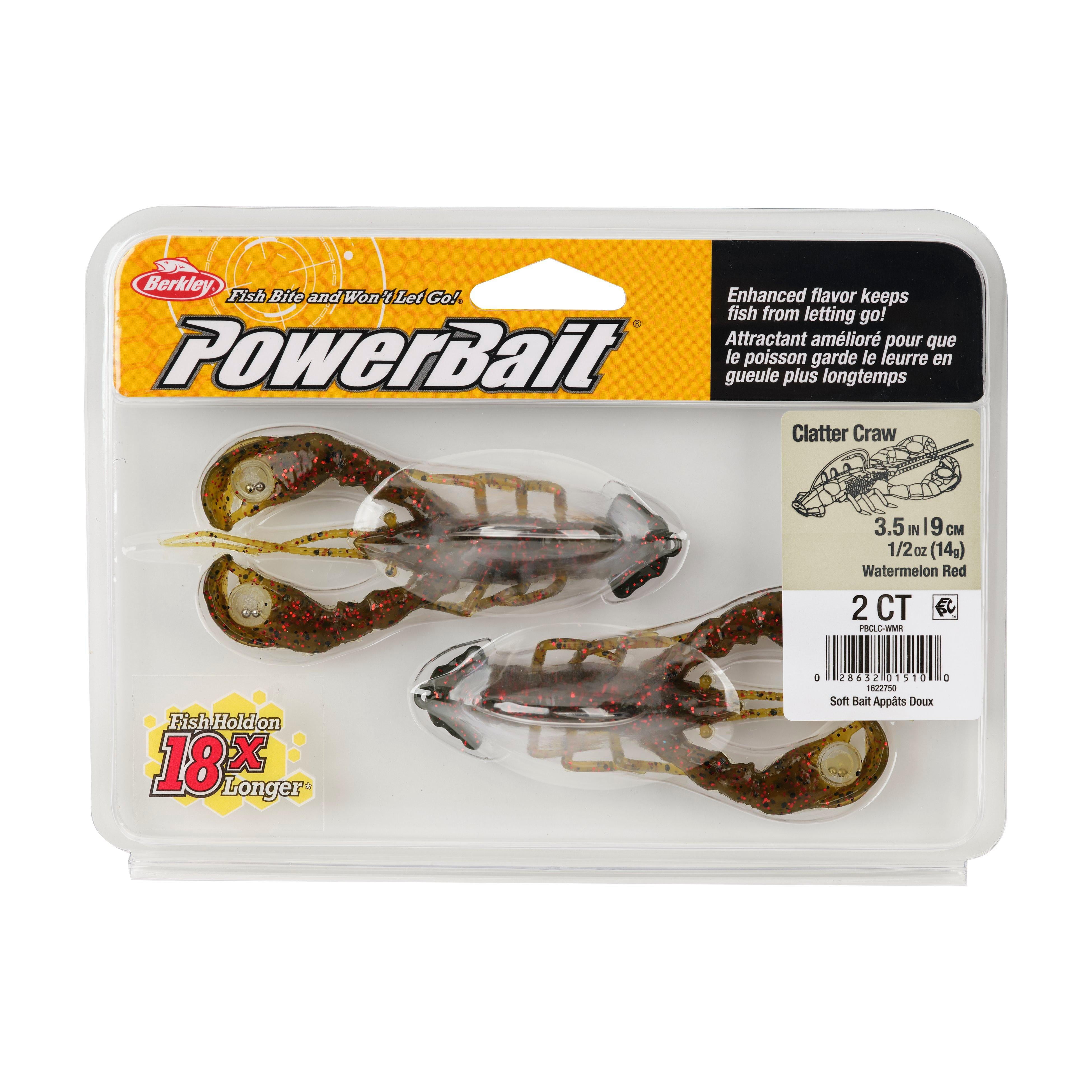 Berkley PowerBait® Clatter Craw, 3.5 in, Watermelon Red