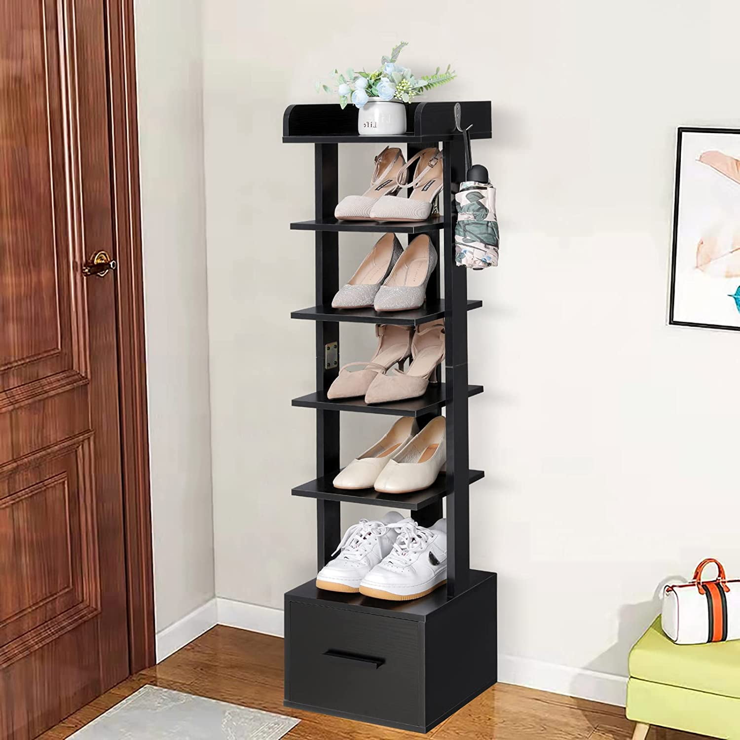 Vertical Narrow Shoe Rack Organizer Tall Shoe Rack for Closet Entryway 10  Tier for Sale in City Of Industry, CA - OfferUp