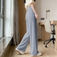 thumbnail image 4 of VEKDONE Women's Wide Leg Pants High Waisted Pleated Trousers Elastic Waist Loose Fit Slacks Summer Solid Color Lightweight Bottoms Gray M, 4 of 5