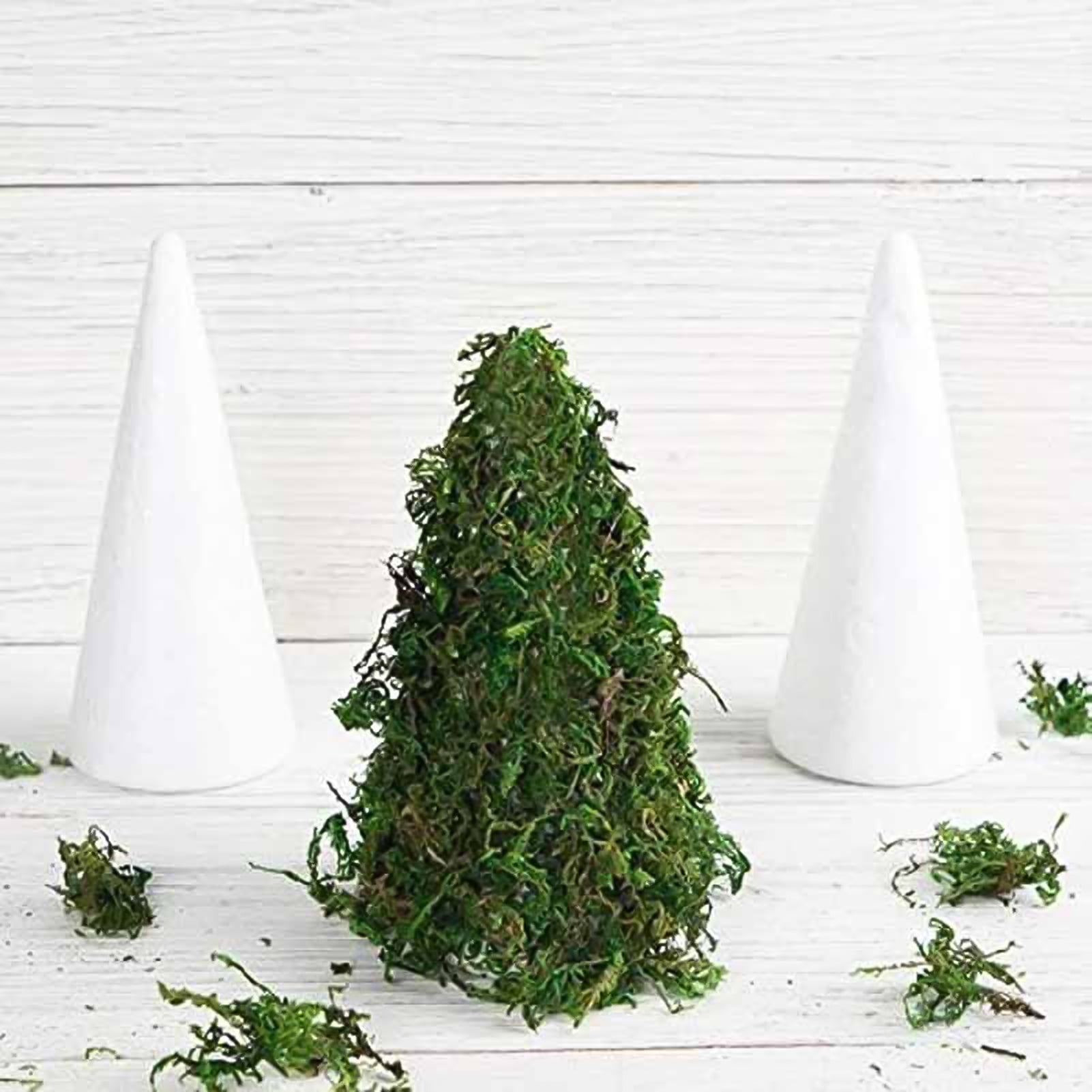 Foam Tree Cones- 2pcs White Polystyrene Christmas Tree Foam Cones for DIY  Crafts, Xmas Party Decor, Christmas Gnomes, Table Centerpiece, 38cm/ 15  inches : : Home