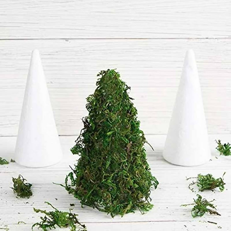 Holibanna Foam Cone Polystyrene Cone Shapes White Christmas Tree Crafts  Table Centerpiece Props 2pcs 12.6 X 4.7 Inch