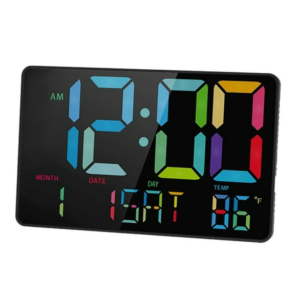 EGNMCR Color Screen Clock Multifunctional Remote Control Clock Living Room Wall Clock Home Decoration Digital Electronic Clock Silent Clock Temperature Electronic clock