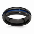 thumbnail image 5 of Edward Mirell Black Ti Blue-Anodized Center 7mm Band, 5 of 7