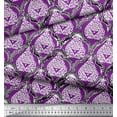 thumbnail image 2 of Soimoi Velvet Fabric Damask & Floral Block Decor Fabric Printed Yard 58 Inch Wide, 2 of 2