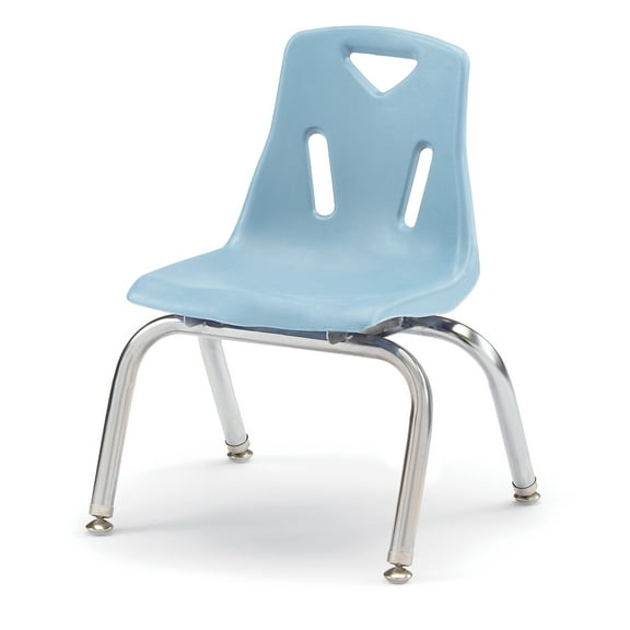 Stacking Chair with Chrome-Plated Legs - 10" Ht - Coastal Blue