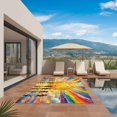 thumbnail image 3 of Watercolor Sun Outdoor Rug for Patio/Deck/Porch, Non-Slip Large Area Rug 5 x 7 Ft, Cartoon Summer Colorful Rainbows Waves Indoor Outdoor Rugs Washable Area Rugs, Reversible Camping Rug Carpet Runner, 3 of 8