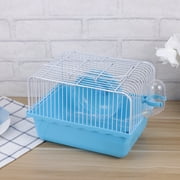 Milisten Hamster Cage Pet House Blue Iron Wire PP 1Pack for Outdoor Travel