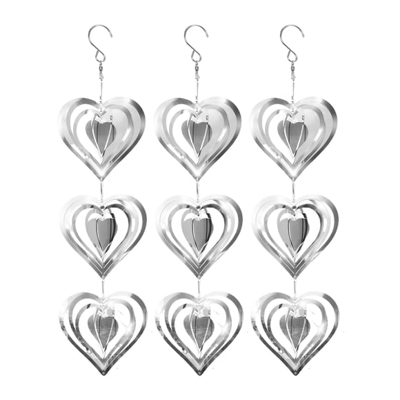 Ruiboury Metal love 3D wind chime wind turn