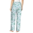 thumbnail image 3 of Naloa Rabbit And Dragonfly Print Women’s Ultra-Soft Comfy Pajama Lounge Pants with Pockets & Drawstring, 3 of 8