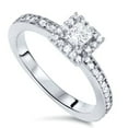 thumbnail image 4 of Pompeii 1/2ct Princess Cut Diamond Halo Engagement Ring 14K White Gold (H/I,I2-I3), 4 of 4