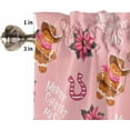 thumbnail image 5 of Pink Christmas Kitchen Curtain 2 Panels Tiers Curtains 24 Inch Length, Western Xmas Poinsettia Botanical Curtains Rod Pocket Curtains Window Drapes Treatment Window Cafe Curtains, 5 of 5