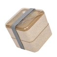 thumbnail image 1 of Bento Salad Containers Double-Layer Lunch Box Square Shape Material Odorless Spillproof 13.5*13.5*14cm 1Pack, 1 of 5