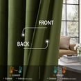 thumbnail image 4 of NICETOWN Olive Green Velvet Curtains for Christmas, Blackout Velvet Curtains Thermal Insulated Noise Reducing Room Darkening Curtains Drapes, 52"x108", 2 Panels, 4 of 9