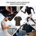 thumbnail image 6 of Bixox Men's Hohey Bee Golden Embroidery Printed Short Sleeve Skinny Athletic T-Shirt, 6 of 6