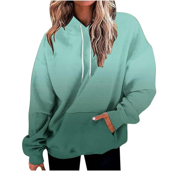 POROPL Hoodies for Women Fashion Long Sleeve Sweatshirt with Pocket Casual Loose Print Pullover Tops
